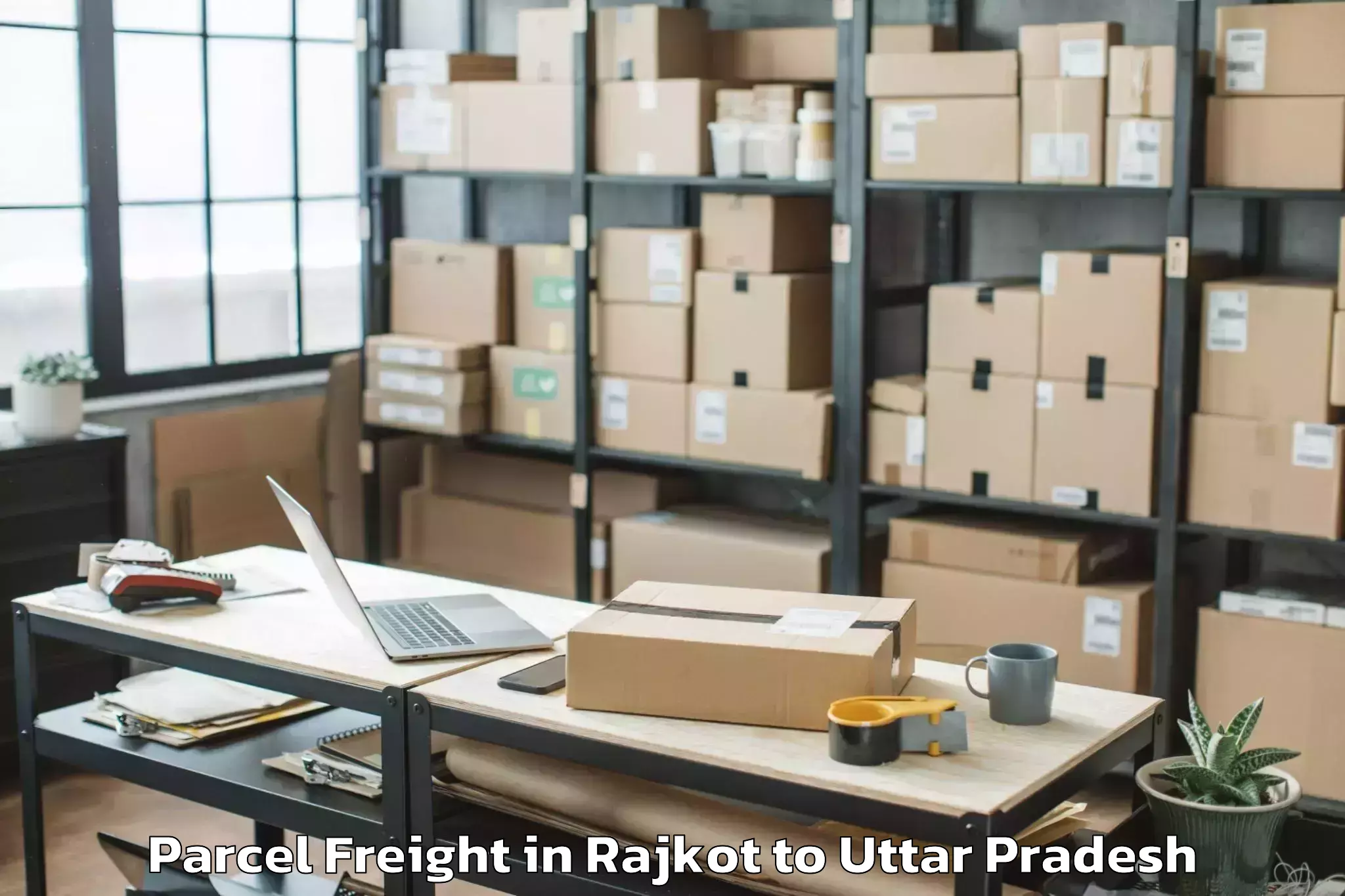 Reliable Rajkot to Siddharth University Kapilvast Parcel Freight